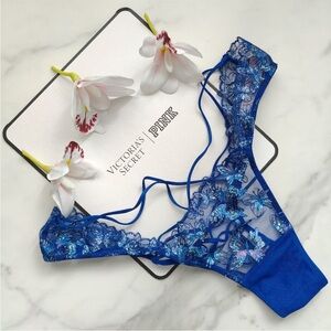 NWT VICTORIA'S SECRET VERY SEXY BUTTERFLY EMBROIDERY STRAPPY OPEN BACK PANTY